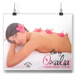 A2 poster - Reclining woman with flowers on her back - Oxalia Switzerland